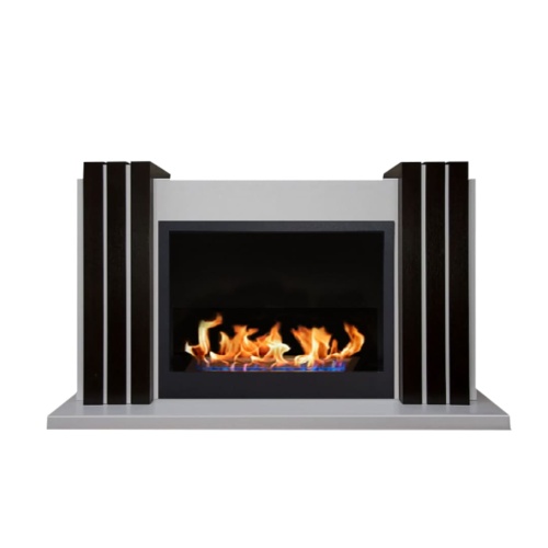 Биокамин в портале "Русский огонь" Манхэттен Нью с декоративным стеклом (стемалитом)