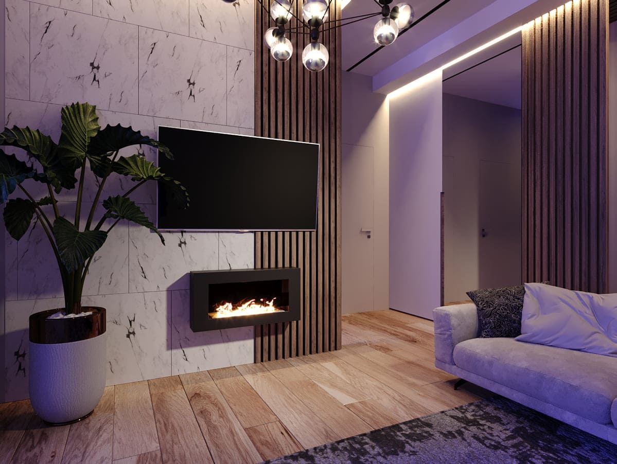 Биокамин "Русский огонь" Лофт 800N настенный с защитным и декоративным стеклом по цене 30 650 руб.