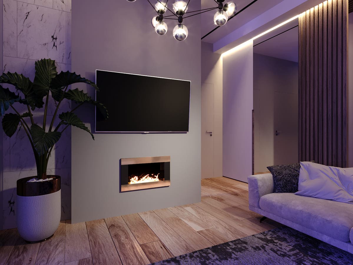 Биокамин "Русский огонь" Голд 650V встраиваемый с декоративным стеклом (стемалитом) по цене 31 350 руб.