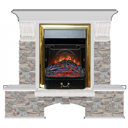 Бостон К Грот цветной (беленый дуб)+Majestic Brass