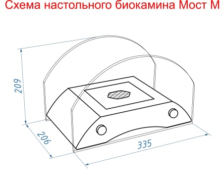Настольный биокамин Lux Fire "Графский мост" M Бронза по цене 19 602 руб.